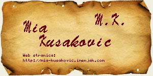Mia Kušaković vizit kartica